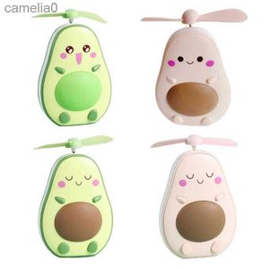 Electric Fans Fancy Lamp USB MINI AVOCADO FANS Electric Portable Hold Small Fans ity Lovely Night Light Makeup Mirror Fan Lampc24319