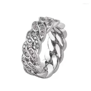 Cluster Rings Chain Ring Male Fashion High-end Personality Zircon Women Closed Index Finger 925 Silver Jewelry