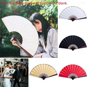 Decorative Figurines 10.6 Inch/13 Inch Silk Cloth Blank Chinese Folding Fan Wooden Bamboo Antiquity For Calligraphy Painting Home Decors