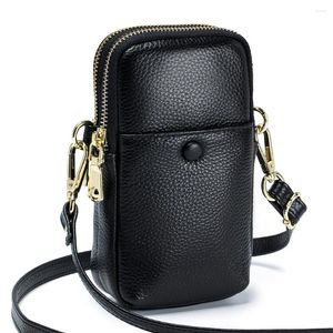 Bolsas de ombro femininas bolsa de telefone móvel de alta qualidade couro genuíno crossbody pequenas bolsas mensageiro feminino para