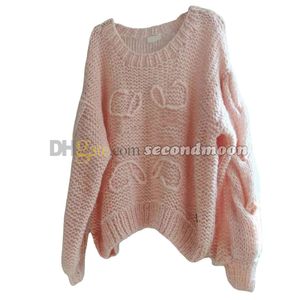 Women Mohair Sweater Designer Embroidered Knits Top Crew Neck Long Sleeve Sweaters Autumn Winter Knitwear