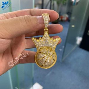 OEM Custom Hiphop Jewelry Ball Ball Out Sterling Sier Moissanite Gold Gold S Personal Naszyjnik