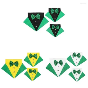 Hundkläder halsdukar halsduk Patrick dag bandanas krage med bågar slipsar bib grön 6xde