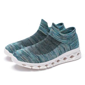 Shoes Unisex Hot Sale Cheap Blue Men's Sock Sneakers High Top Slipon Running Shoes Men Breathable Lightweight Sport Shoes for Man