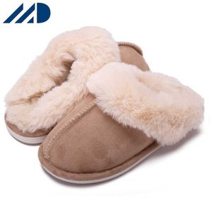 HBP icke-varumärke Autumn Summer Suede Plush Home Warm Shoes Slide Sandals Ladies House Slippers For Home