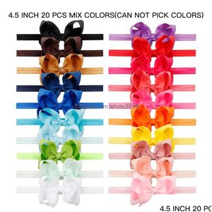 Headbands 20Pcs/Lot Hair Accessories Baby Diy Ribbon Bow Elastic Bands For Girls Kid Headwear Head Band Drop Delivery Jewelry Hairjewe Dh7Xr