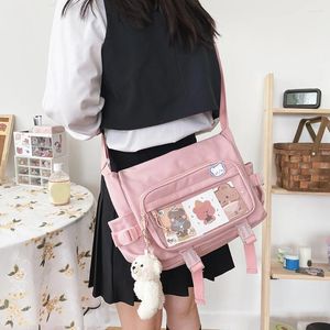 Shoulder Bags Women Vintage Bag Large Capacity Korean College Ladies Crossbody Pouch Multi-pocket Adjustable Strap For Student School