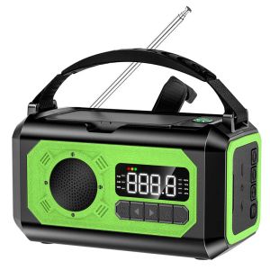 Radio 12000Mah Emergenza Meteo Radio Flashlight Radio Groviglia a mano solare AM/FM/NOAA Lampada di lettura radio SOS allarme per campeggio all'aperto