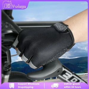 Cycling Gloves 1 Pair Fingerless Comfortable Equipment Breathable Mesh Material Half-finger -absorbing For Men Women