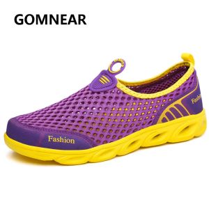 Boots Gomnear Women Water Shoes Summer Beach Camping Journey Travelling Sneakers Slipon Aqua Shoes Super Light Brand Pink Shoes