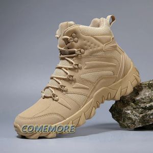 Boots Men Tactical Boots Army Boots Mens Military Desert Waterproof Work Safety Shoes Climbing Shoes Ankle Men Outdoor Boots Plus Size