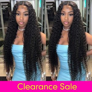 Synthetic Wigs Synthetic Wigs Deep Wave Frontal Wig 13x4 13x6 HD Transparent Lace Frontal Wig 30 32 Inch Lace Front Wig Closure Human Hair Lace Frontal Wig 240327
