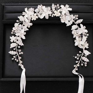 Diademi Fascia per capelli da sposa Fascia per capelli in cristallo con diamanti argento Accessori per capelli da sposa Fascia da sposa per donna Capelli fatti a mano Y240319