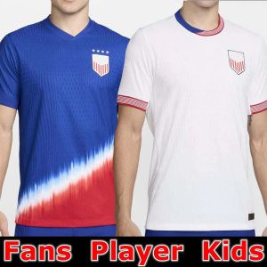 24 25 PULISIC MCKENNIE Camisa de futebol ERTZ ALTIDORE PRESS WOOD MORGAN LLOYD 2024 2025 América Camisa de futebol Estados Unidos Camisetas EUA USMNT JOGADOR Homens e Kit