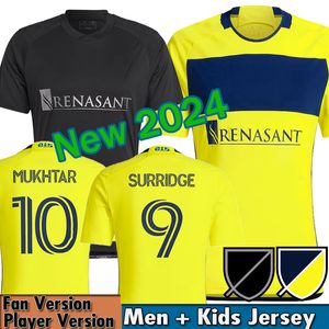 2023 2024 Nashville SC Soccer Jerseys 615 Kit Man 23/24 Fotbollskjortor Primär hem Yellow Away Man i Black Surridge Mukhtar Boyd Shaffelburg Moore Zimmerman