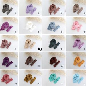 Decken Orn Pographie Stirnband Set Pullover Stoff Baby Mädchen elastische Wrap Posing Layer Korbfüller Neugeborenen Träger Requisiten