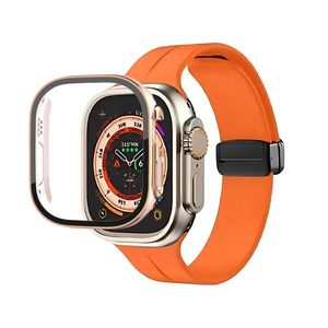 Apple Watch Ultra 2 Ultra2 Serisi 8 9 49mm Iwatch Marine Strap Smart Watch Spor Saat Kablosuz Şarj Kayışı Koruyucu Kapak Kılıfı Hızlı Nakliye