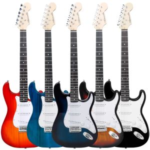 Gitarre 6 Saiten 39 Zoll 21 Bünde ST E-Gitarre Palisander Griffbrett Ahorn Korpus Ahorn Hals mit Gitarrenteilen Zubehör