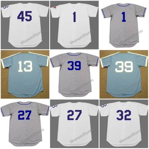 Mężczyzn 1944-1957 Brooklyn Johnny Podres Pee Wee Reese Roy Campanella Sandy Amoros Sandy Koufax Baseball Jersey S-5xl