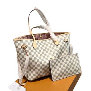 24SS Women Totes Handbag Luxurys Designer Checkerboard Kontrast Shouder Crossbody Messenger Travel Handväska för shoppingväskan Pouch Laptop Bag 32cm