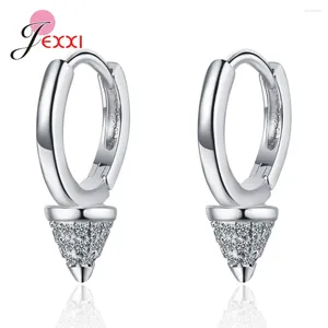 Creolen Echt 925 Sterling Silber Für Frauen Mädchen Geometrische Konische Punk Piercing Ohrring Schmuck Pendientes