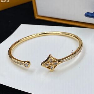 Klassisches Designer-Armband, Stahlarmreif, Luxusmarke, 18 Karat Gold, Diamant-Damenarmreifen, freie Größe, offenes Armband, verblasst nie, ohne Box