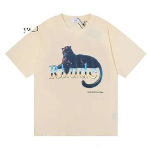 RHUDEシャツデザイナーTシャツメンズTシャツ女性プリントファッションマンTシャツ最高品質の高級トレンドブランドシャツルース快適な快適な快適な快適な100％ピュアコット6948