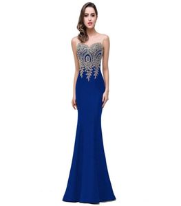 2018 Billiga sjöjungfru Scoop Lace Women aftonklänningar Golvlängd Solid Vestidos Formell ärmlös promklänningar9708182