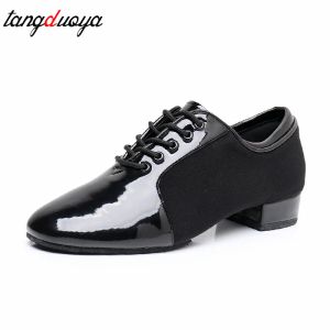 sapatos de sapatos de couro patentear sapatos de dança masculina sapatos de dança latina moderno hall tango sapatos de dança homem nacional sapatos de dança nacional baixo ele