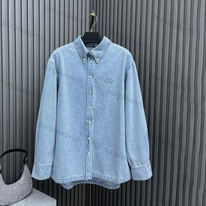 Letter Denim Shirt For Women Blouse Long Sleeves Shirts Designer Denim Jacket