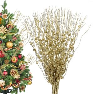 Decorazione per feste 5 pezzi albero di Natale glitter artificiale ornamenti con stelo di bacche ramo casa vacanze forniture per matrimoni
