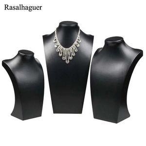 Topp PU Black Mannequin Shelf Necklace Pendant Chain Jewely Display Stand Holder Dekorera armbandsmycken Rack Show 240314