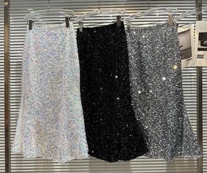 Shining Girls sequins mermaid skirts lady style teenagers high waist princess long skirt children birthday party clothes Z3839