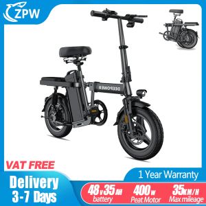 Bicycle ZPW RS6 EBIKE 400W BICYCLE ELETTRICA ALLOUNT BICY 35A AH BITO ELETTRICA PILETBILE 14 pollici pneumatici grassi mini ebike in bici elettrica grassa