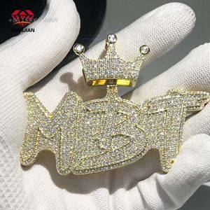 Gold Plated Diamond Moissanite Sier Fullt Iced Out Hip Hop Jewlery Custom Letter Pendant