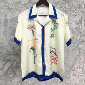 Męskie koszule Wysokiej jakości Letnia Hawajska Koszula Hip Hop Men Men Streetwear Flower Plant Print Beach Tropical Holiday Tops