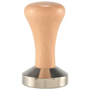 Baking Moulds Coffee Tamper Wooden Handle Barista Espresso Machine Grinder 51mm For And Powder Hammer Wood Color