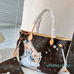 Designer Luxury L bags handbag purses Catogram Nevel MM Grace Coddington Cat Tote bag Purse 2pcs set handbags