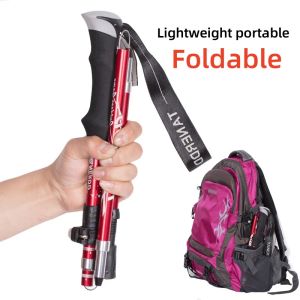 Sticks Trekking Pole Folding Aluminum Alloy Ultra Light Ultra Short Telescopic Cane Outdoor Hiking Cane Telescopic Portable Hiking