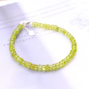 Strang natürliche grüne Peridot Olivin Perlen Armband 4,5 mm Frauen Männer Stretch Heilung kristallklar rund