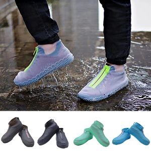 Boots 1 Pair Silicone Waterproof Shoes Cover Unisex Shoes Zipper Protectors Rain Boots for Outdoor Rainy Days Reusable Shoe Covers