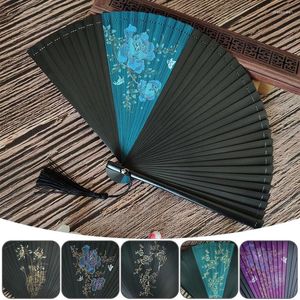 Decorative Figurines Classical Japanese Style Bamboo Fan Hollow Female Folding Hand Vintage Art Craft Gift Home Decor Ornaments