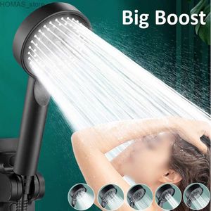Bathroom Shower Heads High Pressure Shower Head Water Saving Handheld Rainfall Showerhead 5 Spray Settings Handheld Spray Nozzle Bathroom Accessories Y240319