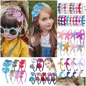 Party Dekoration Pailletten Haarband Herzförmiges Stirnband Glitzer Clip Bowknot Zubehör für Mädchen und Frauen Geburtstag T9I002593 Drop D Dhzqa