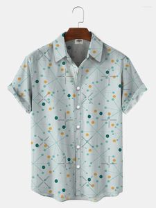Mäns avslappnade skjortor hawaiian kort ärm kokosnöt träd mönster sommar överdimensionerade baggy kläder för män lyxkläder harajuku vintage