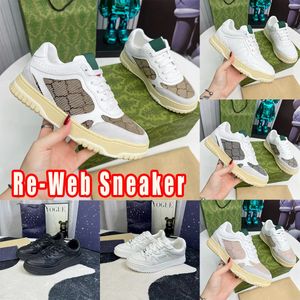 2024 Nuove scarpe firmate 10A Re-web Sneakers da uomo Scarpe casual Pelle Suola in gomma Piattaforma Stringate Testa tonda Sneakers a righe ricamate Taglia 35-45 con scatola