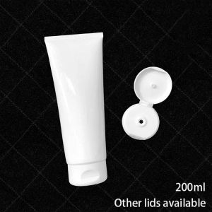 Bottles Empty 200g Squeeze Bottle 200ml White Plastic Refillable Tube Cosmetic Face Lotion Cream Packaging Container Free Shipping