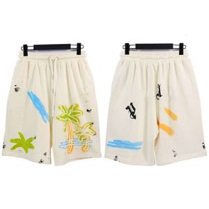 designer shorts mens strandbyxor män kvinnor mode kokosnöt träd bokstav tryck shorts lösa rippade tröjor