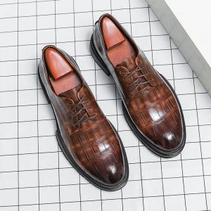 Retrò brock oxford 558 coccodrillo in pelle casual formale 2024 primavera maschile per uomo ufficio sociale derby shoes 's 5