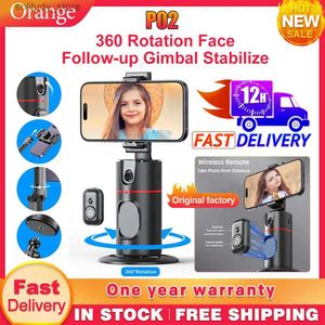 Stabilizzatori P02 360 Rotante Face Tracking Stabilizzatore giunto universale Desktop a gamba singola con telecomando per fotografia dal vivo Tiktok Q240321